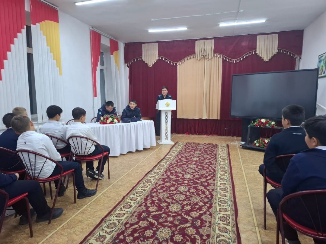 13.11.2025 ж. №74 мектептің 6-71 сынып оқушыларымен учаскелік полиция инспекторымен жиналыс